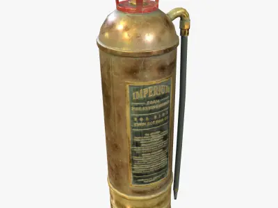 Fire Extinguisher Vintage Retro Game Ready PBR Textures Low-poly 3D model
