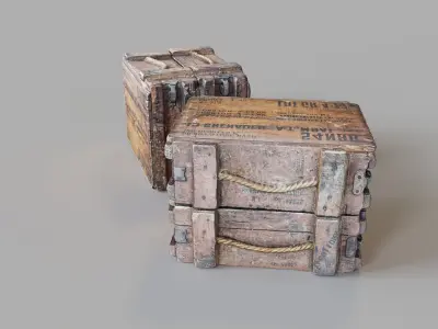 Old Ammo Box Photogrammetry 3d scan optimized game ready Low-poly 3D model
