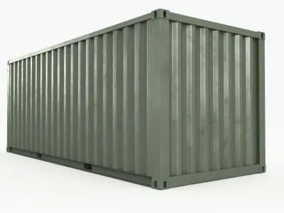 20ft Military Container Khaki 3D model