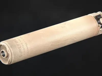 Surefire SOCOM762-TI2 Suppressor Low-poly 3D model