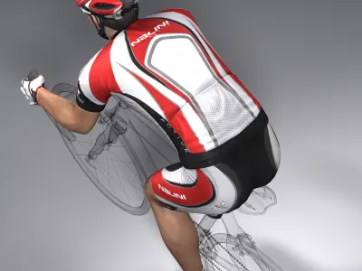 Racing Cyclist No Rig 3D model