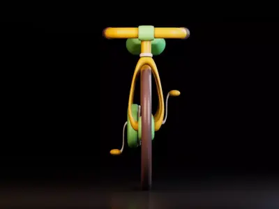 Stylized Bicycle Free low-poly 3D model