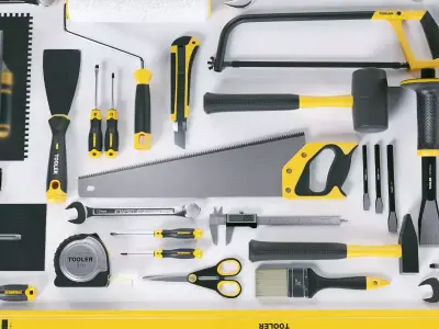 Hand tools collection 3D model purchase
