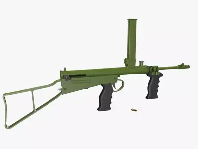 Owen Gun Low-poly PBR Low-poly 3D model