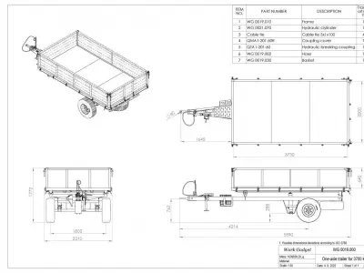 WG 0019 - Trailer for traktor 3D model