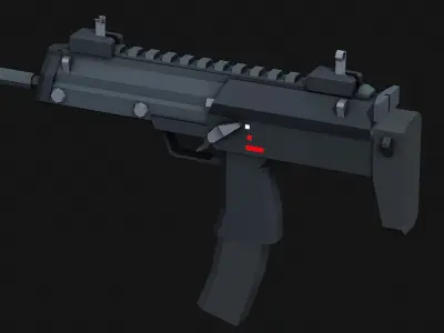 Stylized Modular Mp7 SMG - LowPoly Mobile Ready Low-poly 3D model
