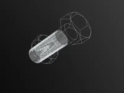 Screw and Nut 3D Model 3D model