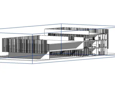 Commercial building Revit Lumion with 3d grass 3D model
