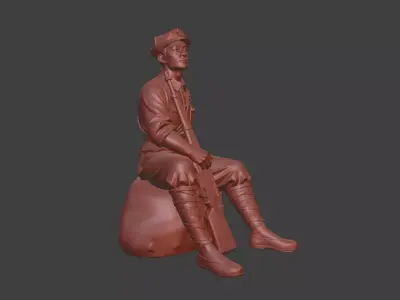 Military sculpture warrior  military battle war hero  soldier 3D print model 18