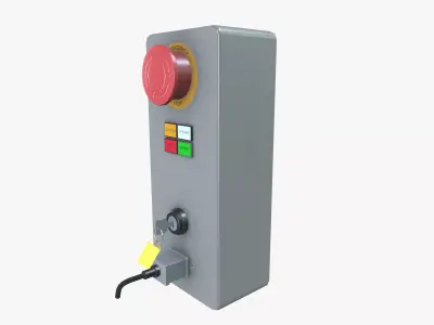 Emergency Stop Control Box Low-poly 3D model