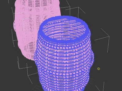 wine wood barrel 3D model