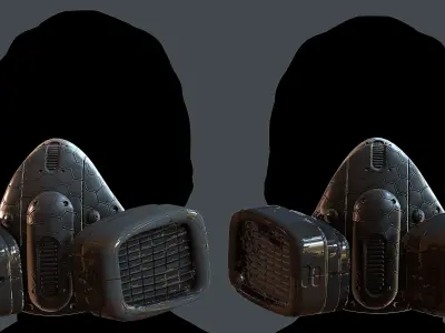 Gas mask helmet 3d model scifi  Low-poly 3D model 18