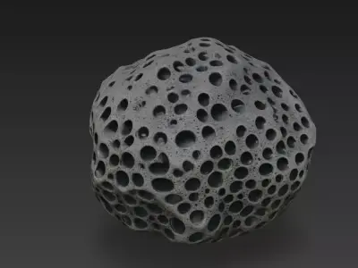 Porous Sci-Fi Meteorite Asteroid - 4K PBR High-Poly 3D model