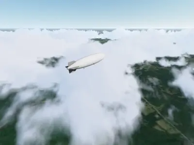 The Airship in sky Free 3D model