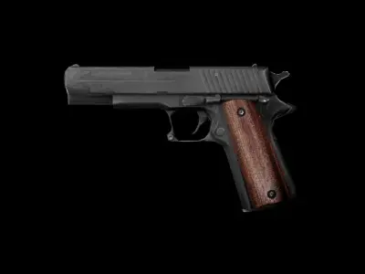 MP10C Classic Fictional Pistol Low-poly 3D model