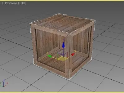 Crate 2 Wooden Low-poly 3D model