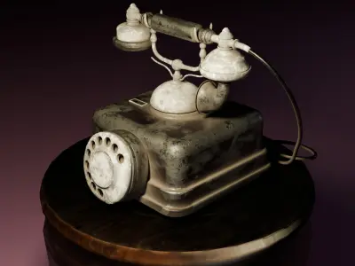 old retro telephone Low-poly 3D model