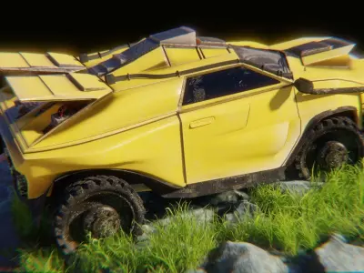 Sci fi CAR Military - Off road - Original Concept Humvee Rigged 3D model