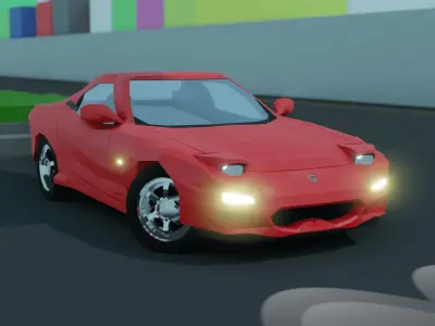 Mazda RX - 7 jdm Low Poly Drift JDM Car Stock Low-poly 3D model