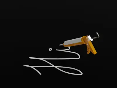 Silicon Gun made in Blender Low-poly 3D model