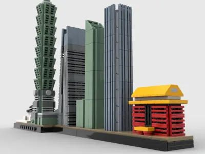 Taipei Skyline 3D model