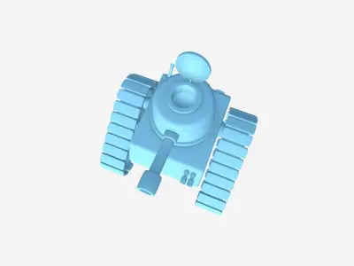 War Tank Cartoon A03 Black - Military Vehicle Low-poly 3D model