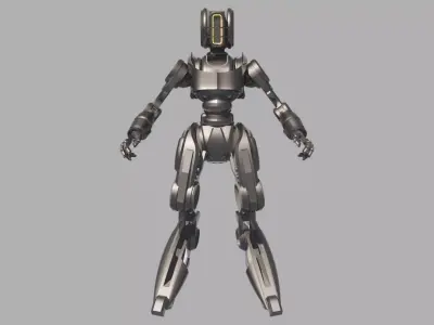 Cybernetic Female Android Low-poly 3D model
