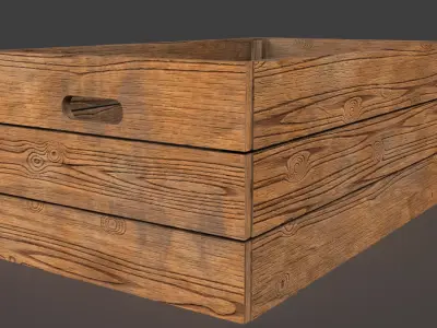 wooden crate Low-poly 3D model order