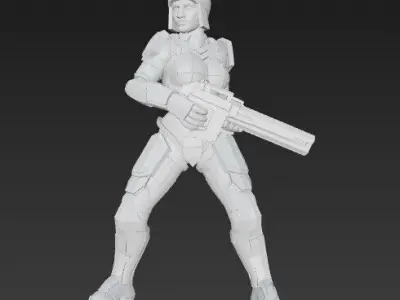 3D Printable Space Commando 3D model