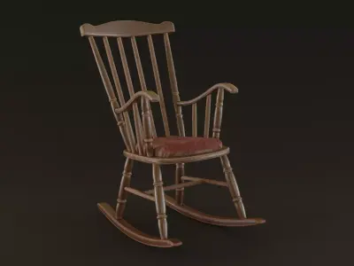 Rocking Chair Low-poly 3D model