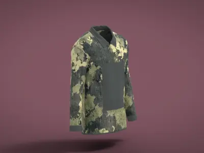 Military Outfit - T-shirt Low-poly 3D model 13