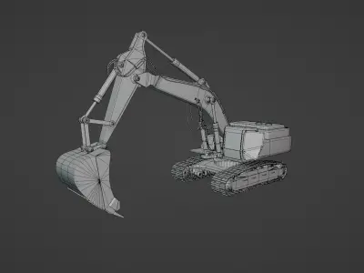 Game ready 3d model of Excavator Low-poly 3D model