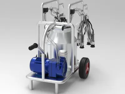 Double Milking Machine 3D model
