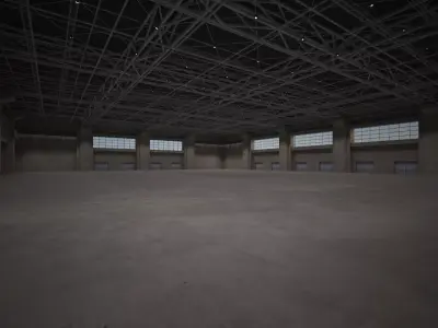 Hall 2 3D low poly - Multifunctional hall Low-poly 3D model