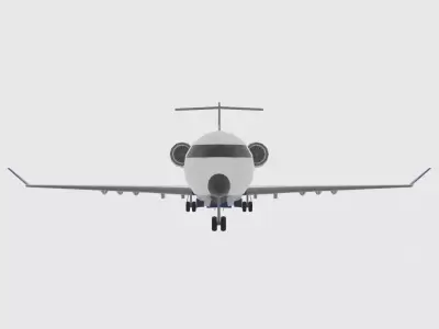 Jet Airliner with cabin interior Low-poly 3D model