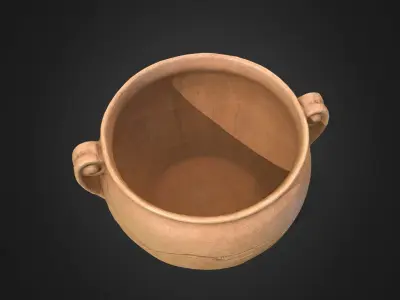 Clay Pot 01 - Optimized Scan Low-poly 3D model