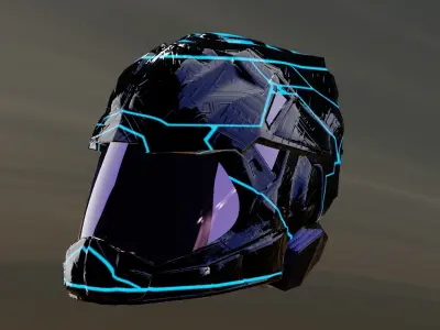 carbon helmet futuristic glow Low-poly 3D model
