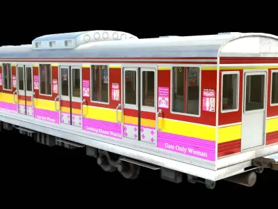 Train computerline indonesia Low-poly 3D model