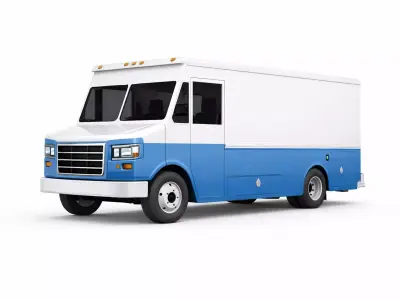 Generic Cargo Distribution Delivery Van 3D Model 04 3D model