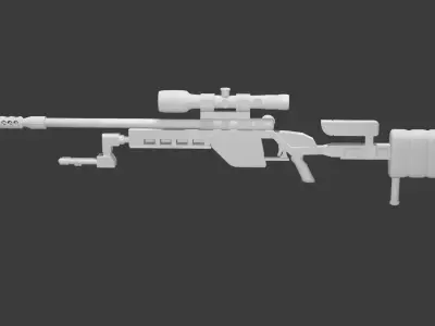 ssg-08  Low-poly 3D model