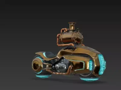 Aether-Cruiser AC-1 Speeder Low Poly 3D Model Low-poly 3D model
