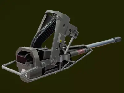 Helicopter Gun Low-poly 3D model