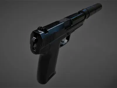 Pistol Free low-poly 3D model