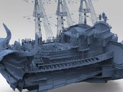 Sci fi Airship jets 3  3D model