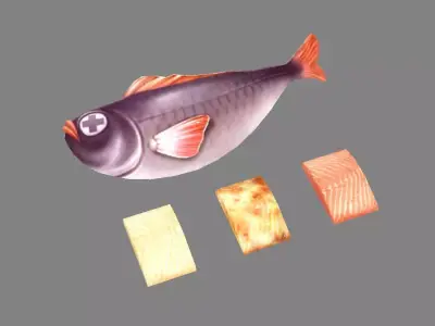 Cartoon fish Low-poly 3D model 3