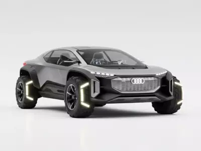 Futuristic Audi AI TRAIL Quattro Electric Off Road Concept Low-poly 3D model