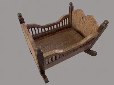 Baby Cradle Low-poly 3D model