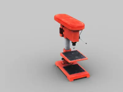 Bench drill lowpoly Low-poly 3D model