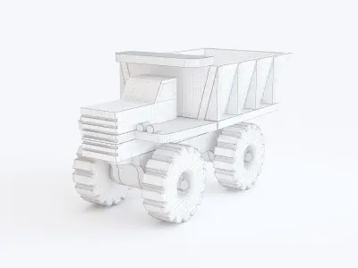 Wooden toy dump truck 01 3D model