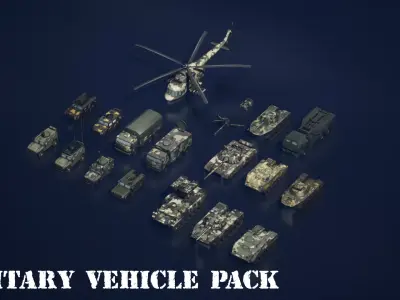 Military Vehicle Pack Low-poly 3D model by cher89zx